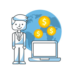 Fototapeta na wymiar Business growth funds flat icons vector illustration design