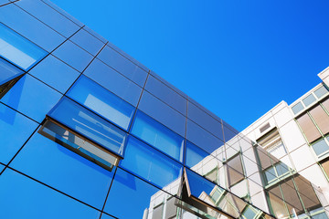 detail of an office building with glass facade