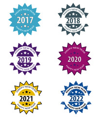 Happy new year stamp set