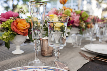 Antique stemware and dishes