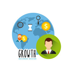 Business growth funds flat icons vector illustration design