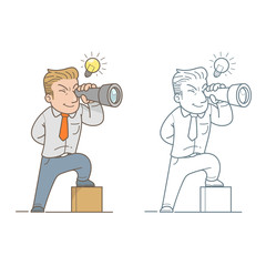 Business man scouting
