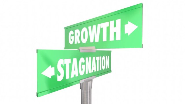 Growth Vs Stagnation Two 2 Way Road Street Signs 3d Animation