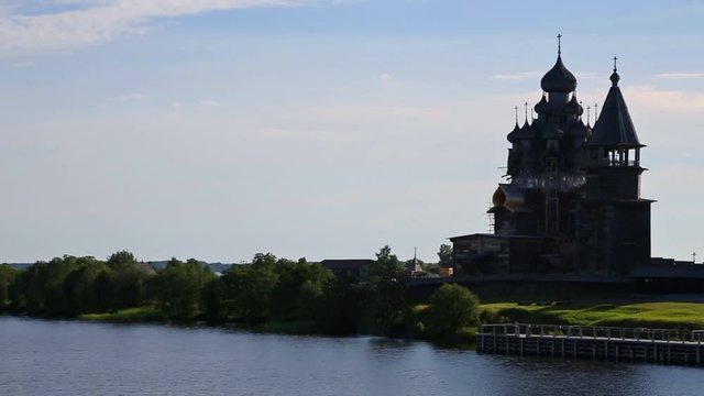 Famous wooden architectural ensemble on Kizhi Island in Russia. Kizhi pogost declared a World Heritage Site by UNESCO.