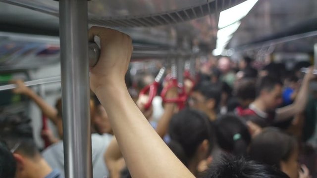 Commuters On Subway