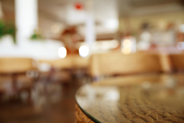 Coffee shop blur background with bokeh.