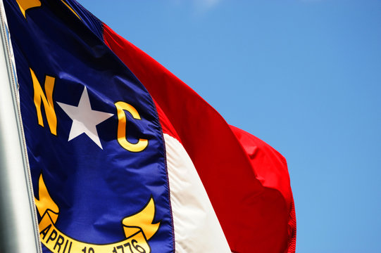 close up on North Carolina State flag