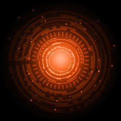 Abstract circle technology background with bright flare