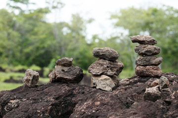 Beautiful Stones stacked Respectively layers  four  division and