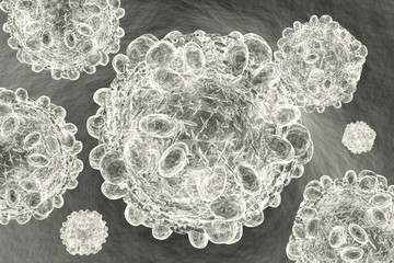 hepatitis  virus HCV microscopy magnification 3D Illustration