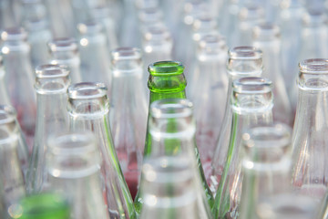 Empty glass bottles