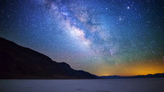 MoCo Tracking Astro Time Lapse of Milky Way over Badwater in Death Valley 