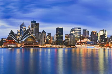 Fotobehang Sydney Sy CBD 50 mm Blauw reflecterend
