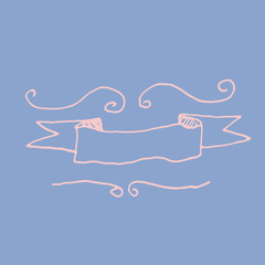 Doodle ribbon sketching illustration vector
