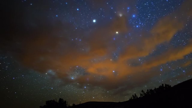 MoCo Astro Time Lapse of Milky Way over Desert Mountain in Arizona -Zoom Out-