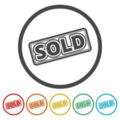 Sold Out icon vector over a white background