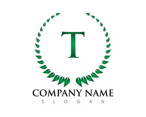 T Letter Leaf Logo