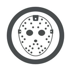 Icono plano mascara portero hockey en circulo color gris