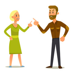Couple in a fight.Vector Illustration of  flat design