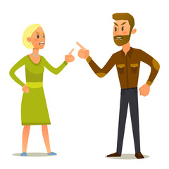 Fototapeta premium Couple in a fight.Vector Illustration of flat design