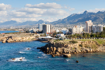 Fototapeta premium Kyrenia Coastline. The Kyrenia coastline in the Turkish Republic of Northern Cyprus.