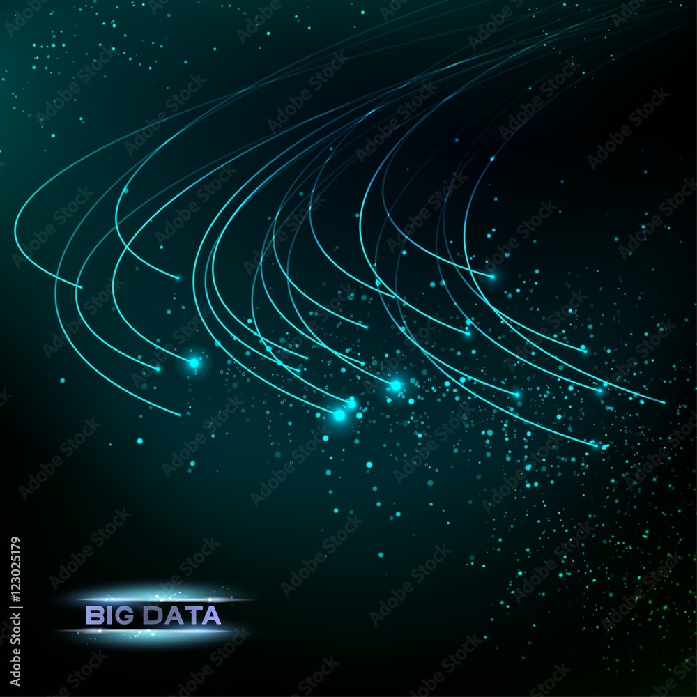 Poster computer technology and big data. abstract infomation design code in futuristic style. technology mo