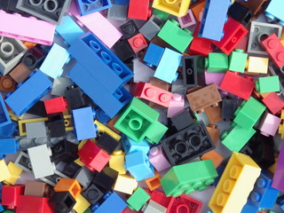 Fototapeta premium Colorful Plastic Blocks Background