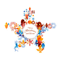 Fototapeta premium Merry Christmas Card