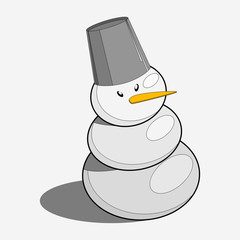Cute cartoon snowmen isolated on white background. Vector illustration EPS 8