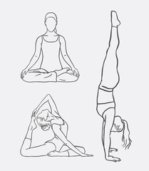 Yoga meditation sport artistic sketch. Good use for symbol, logo, web icon, mascot, sign, or any design you want.