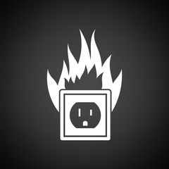 Electric outlet fire icon