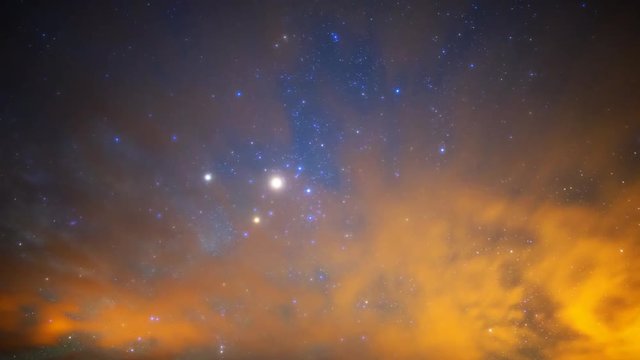 Astro Time Lapse of Milky Way & Cloud Layer over Hills in Arizona -Sky Only-