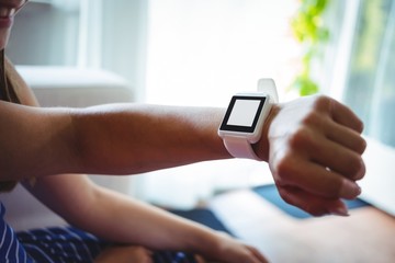 Hand wearing smart watch