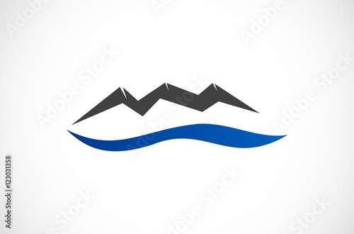"mountain wave logo vector" Stock image and royalty-free ...