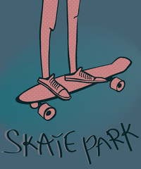 man on skateboard. vector