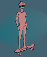 man on skateboard. vector