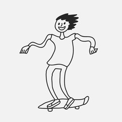 guy on skateboard. vector