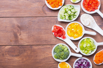 Sliced of vegetables