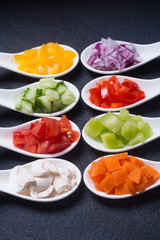 Sliced of vegetables