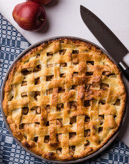 apple pie on table