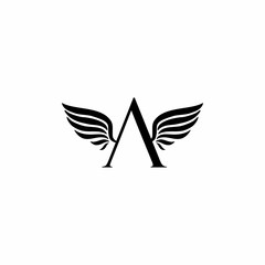 A Wings Simple Modern Logo Icon