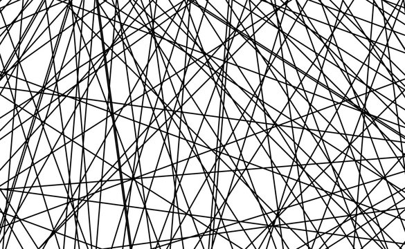 Fototapeta abstrakcyjny kształt przecinających się czarnych lini na białym tle, nietypowy kształt