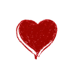 Hand painted red Heart isolated on white as symbol of love, Valentine Day.