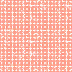 Seamless vector dotted pattern. Creative geometric red background with circles. Grunge texture with attrition, cracks and ambrosia. Old style vintage design. Graphic illustration.