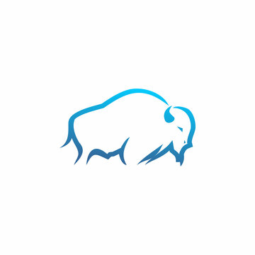 Buffalo Line Simple Modern Logo Icon