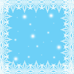 White snowflakes ,christmas pattern on the blue background