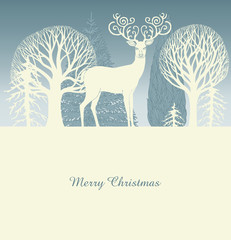 Christmas and New Year card, retro festive background