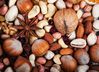 mix of nuts and cranberries