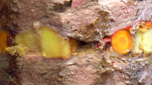 Turkish doner kebab with vegetables. Traditional kebab at Bodrum, Mugla - TURKEY