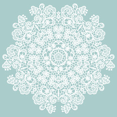 Round lacy doily.